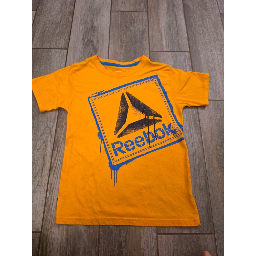Reebok Kids Orange Graphic Delta Logo Short Sleeve T-Shirt Size 8 M